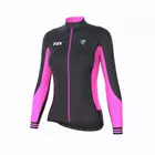 FDX 1460 teplý dámský cyklistický dres, černo-růžový