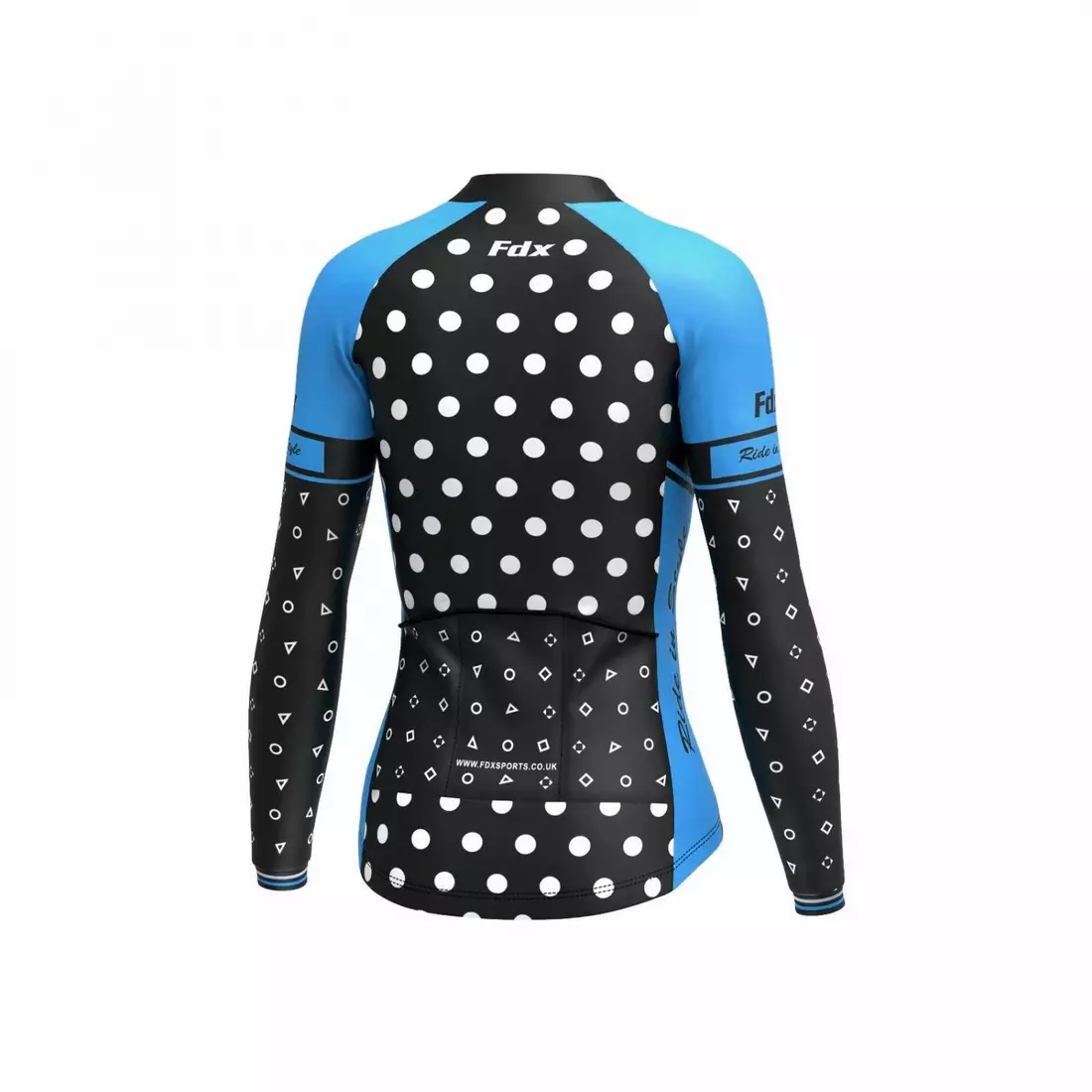 FDX 1490 dámský teplý cyklistický dres, černo-modrý