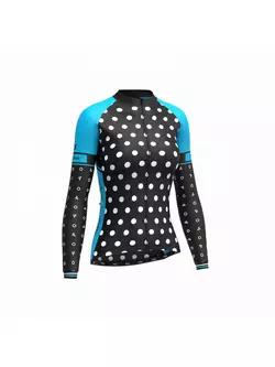 FDX 1490 dámský teplý cyklistický dres, černo-modrý