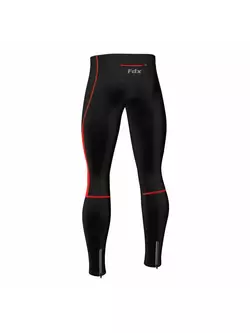 FDX 1810 pánské zateplené cyklistické kalhoty bez šle, černá a červená