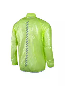 FORCE SLIM pánská cyklistická bunda do deště, žlutý fluor