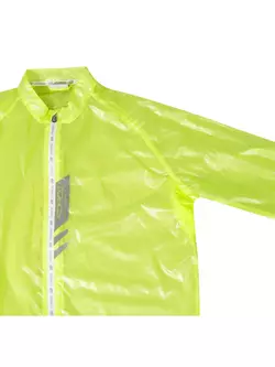 FORCE SLIM pánská cyklistická bunda do deště, žlutý fluor