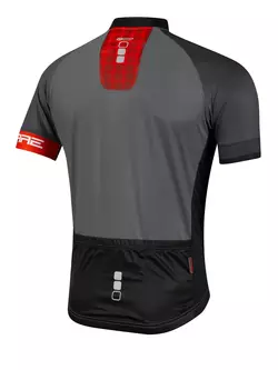 FORCE SQUARE pánský cyklistický dres, červený a šedý 90012873