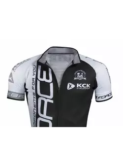 FORCE TEAM pánský černobílý cyklistický dres 900856