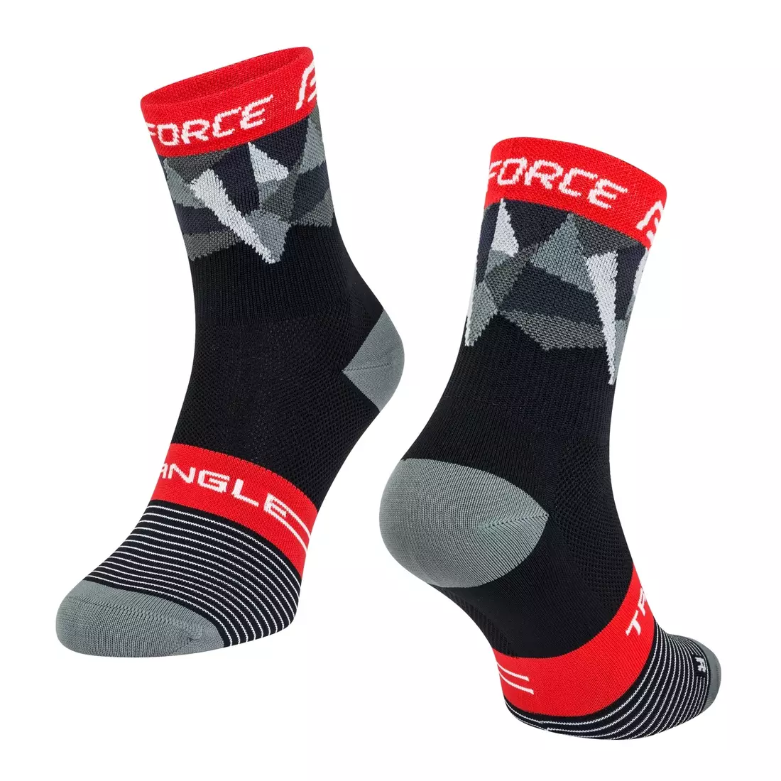 FORCE TRIANGLE cyklistické/sportovní ponožky, černá a červená
