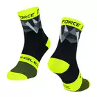 FORCE TRIANGLE cyklistické/sportovní ponožky, černá- fluo