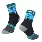 FORCE TRIANGLE cyklistické/sportovní ponožky, černo-modro-zelené