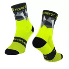 FORCE TRIANGLE cyklistické/sportovní ponožky, fluo-černá