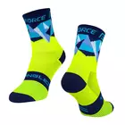 FORCE TRIANGLE cyklistické/sportovní ponožky, žluto-modrá