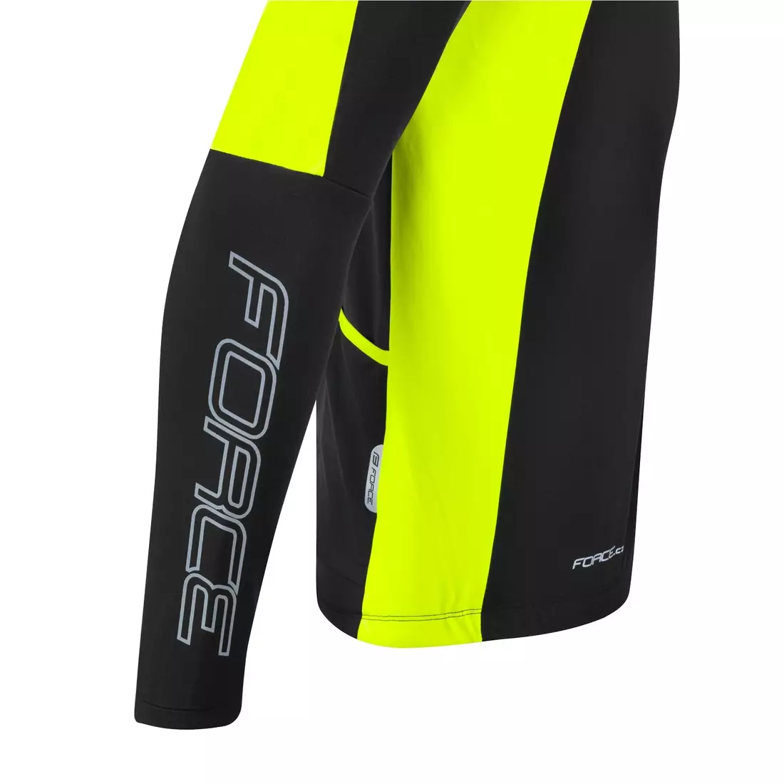 FORCE ZORO Cyklistické tričko s dlouhým rukávem, fluo-černé 89981