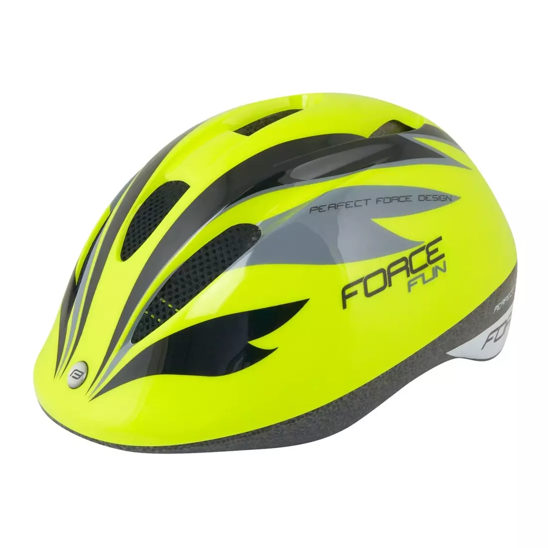 FORCE dětská cyklistická helma FUN STRIPES fluor