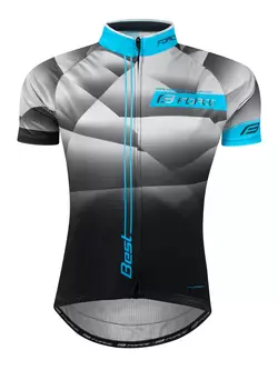 FORCE pánský cyklistický dres BEST černo-šedo-modrá 9001292