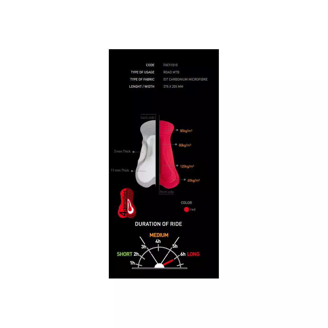 KAYMAQ PRO 30001 - pánské kraťasy s náprsenkou, HP Carbon, barva: červená