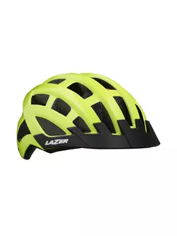 LAZER Compact DLX cyklistická helma LED síť proti hmyzu fluor červená žlutá lesklá