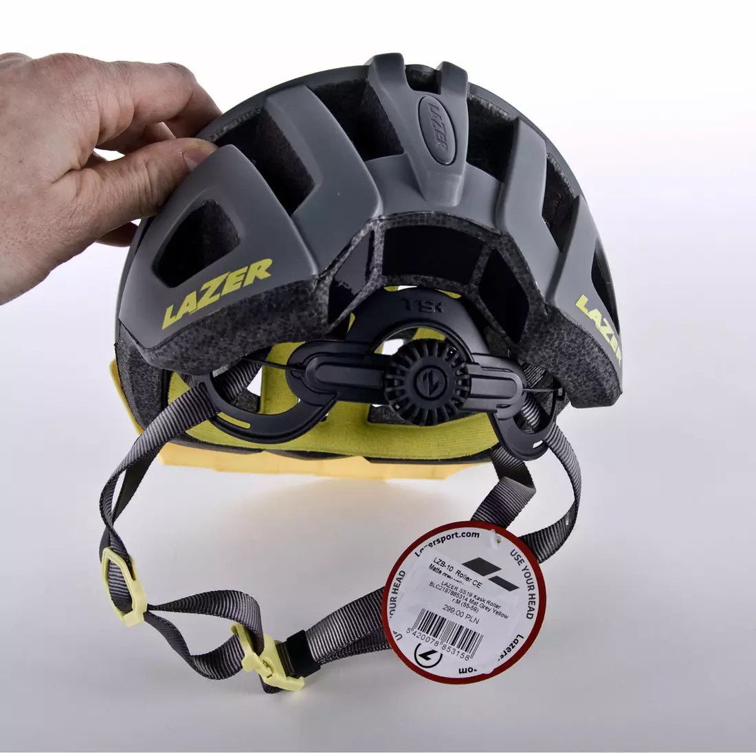 MTB cyklistická přilba LAZER ROLLER TS+ matná šedá žlutá