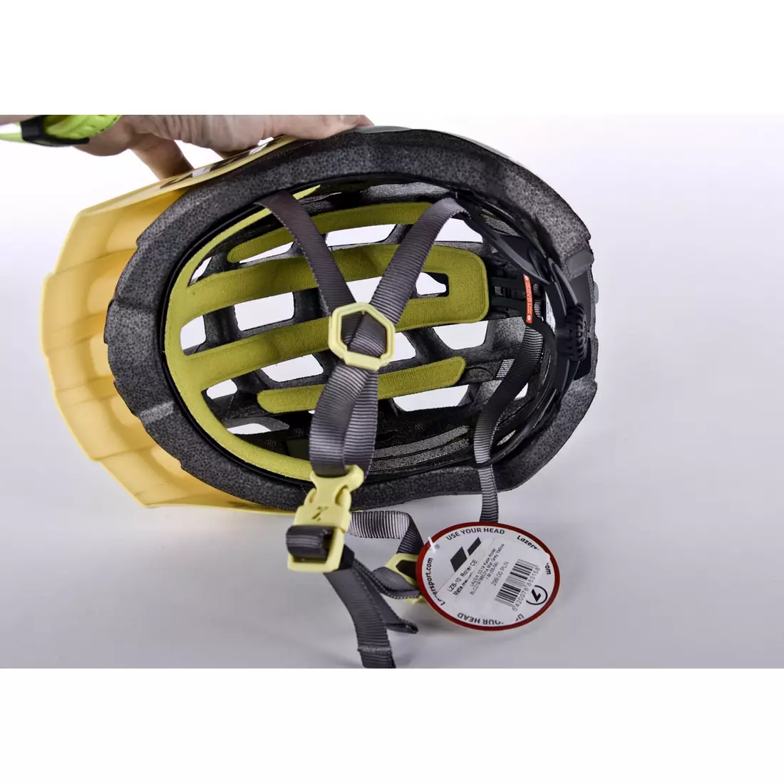 MTB cyklistická přilba LAZER ROLLER TS+ matná šedá žlutá