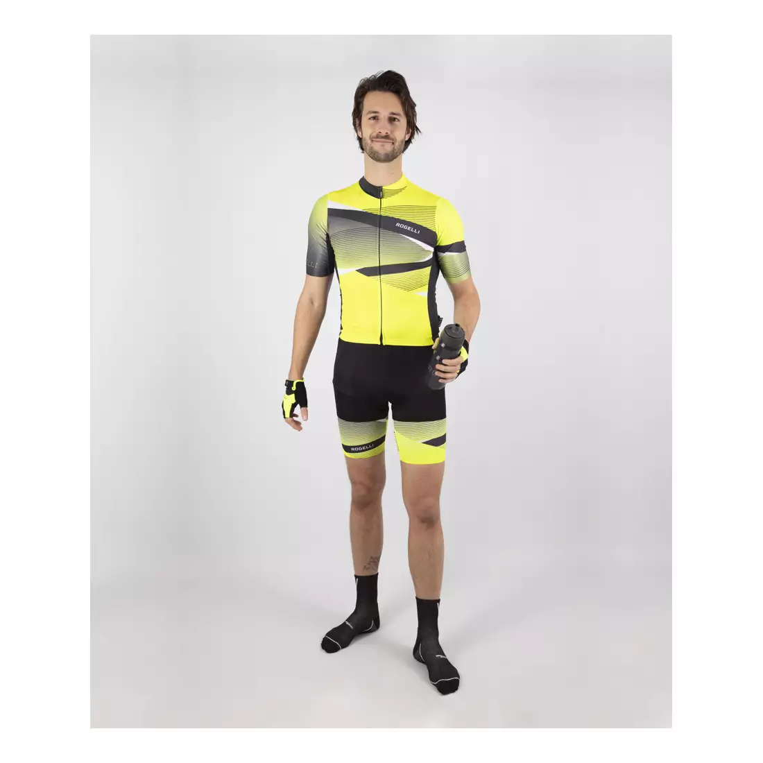 ROGELLI ARTE Fluorový cyklistický dres PRO FIT žlutý
