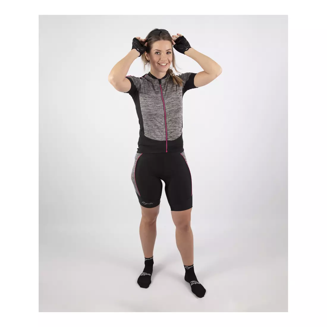 ROGELLI CAROU 3.0 dámské cyklistické kraťasy černo-šedo-růžové 010.258