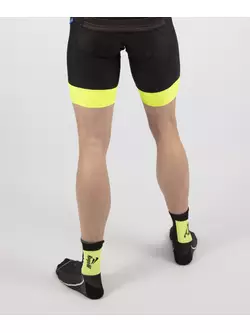 ROGELLI RAPID černé fluoro žluté cyklistické kraťasy se šlemi