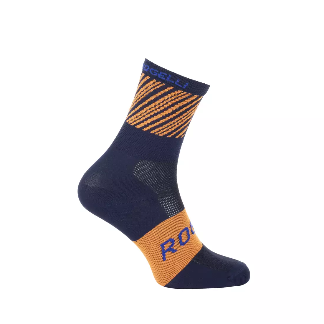 ROGELLI RITMO Oranžové tmavomodré sportovní cyklistické ponožky
