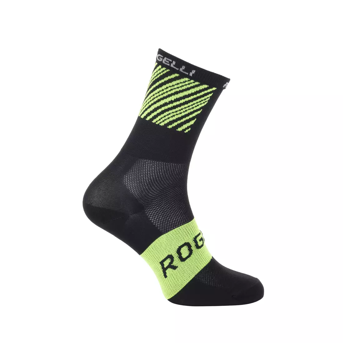 ROGELLI RITMO černé fluoro žluté cyklistické sportovní ponožky