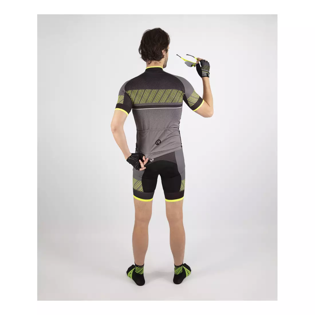 ROGELLI RITMO černý fluoro žlutý cyklistický dres