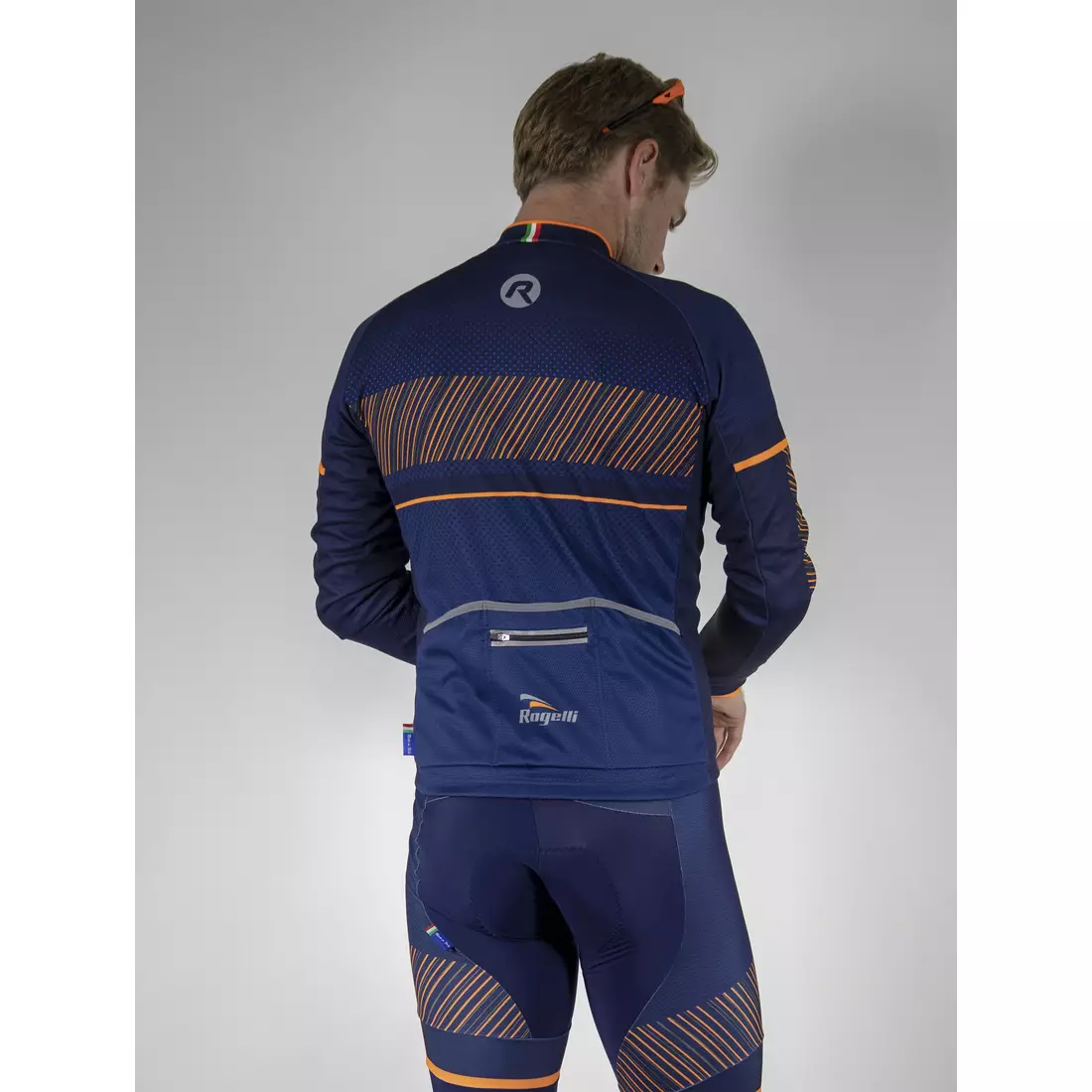 ROGELLI RITMO pánský cyklistický dres, tmavě modro-oranžový