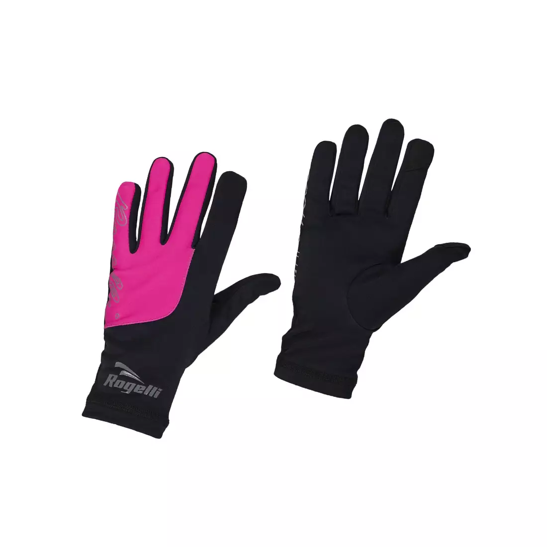 ROGELLI RUN 890.004 TOUCH Dámské běžecké rukavice černé a růžové