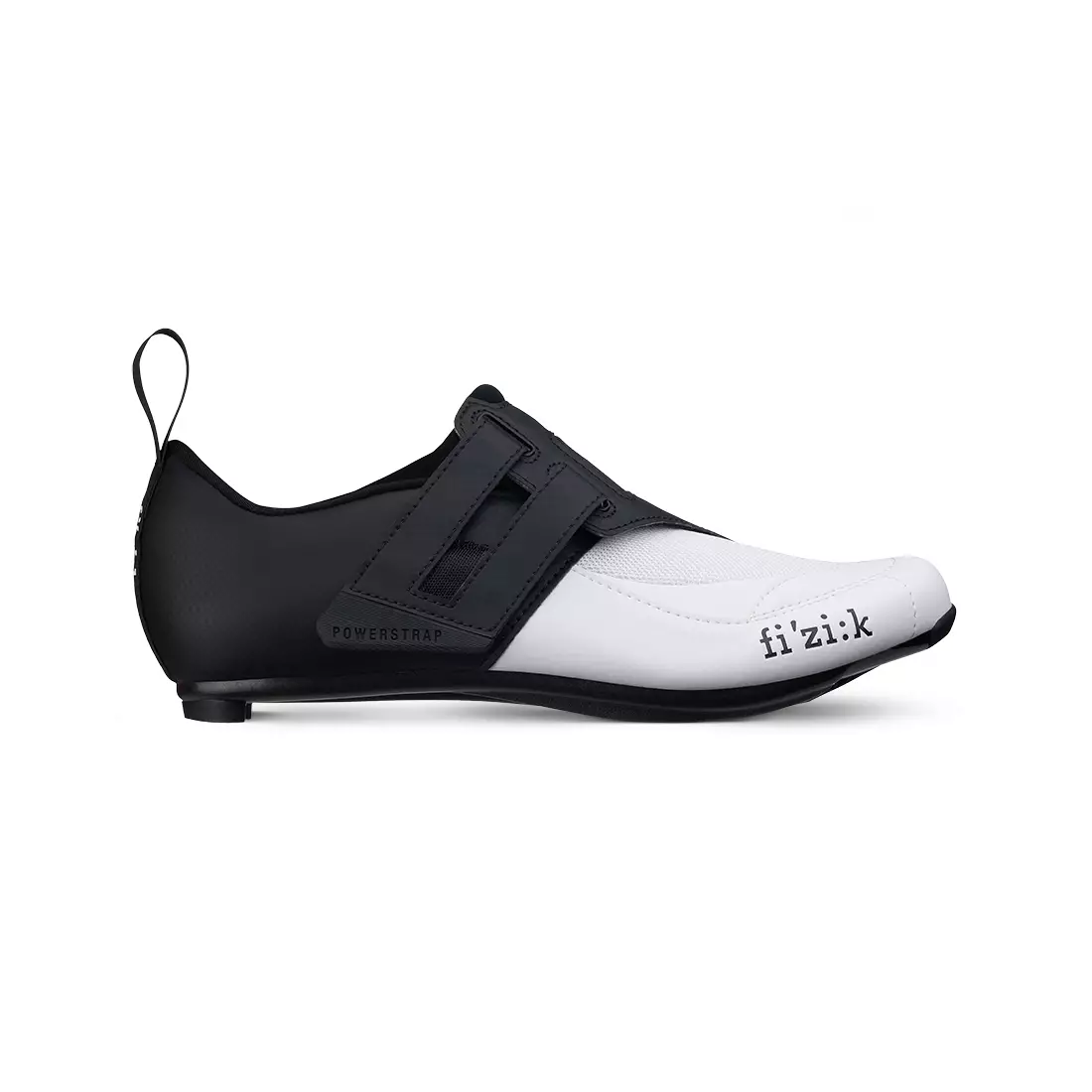 Triatlonová cyklistická obuv FIZIK TRANSIRO POWERSTRAP R4 bílá černá