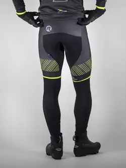 Zateplené cyklistické kalhoty ROGELLI RITMO, černo-fluor-žluté