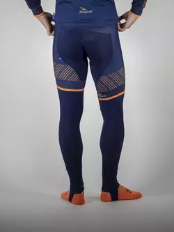 Zateplené cyklistické kalhoty ROGELLI RITMO, tmavě modrá-fluo oranžová