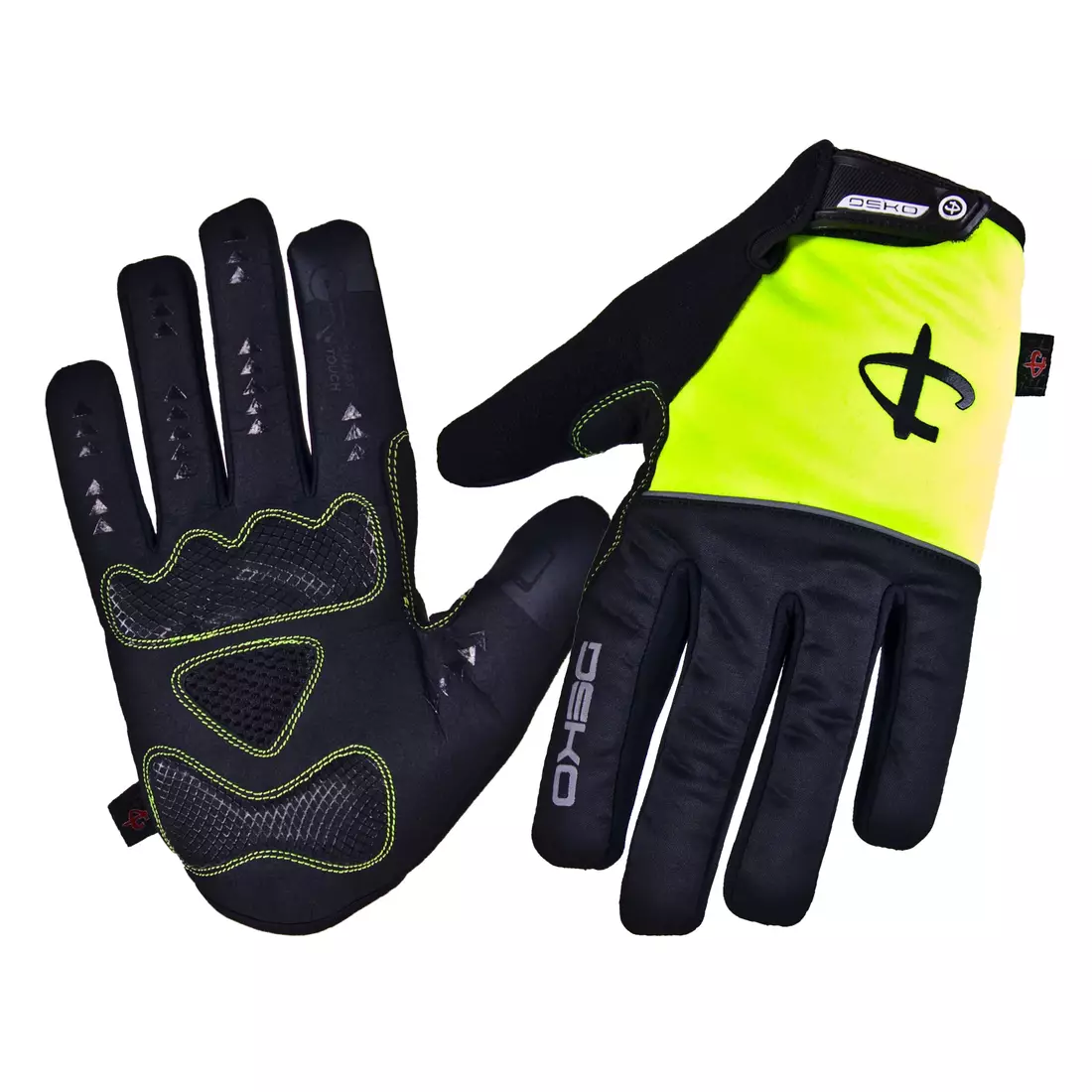 Zimní cyklistické rukavice DEKO ROST černo-fluor žluté DKWG-0715-006A