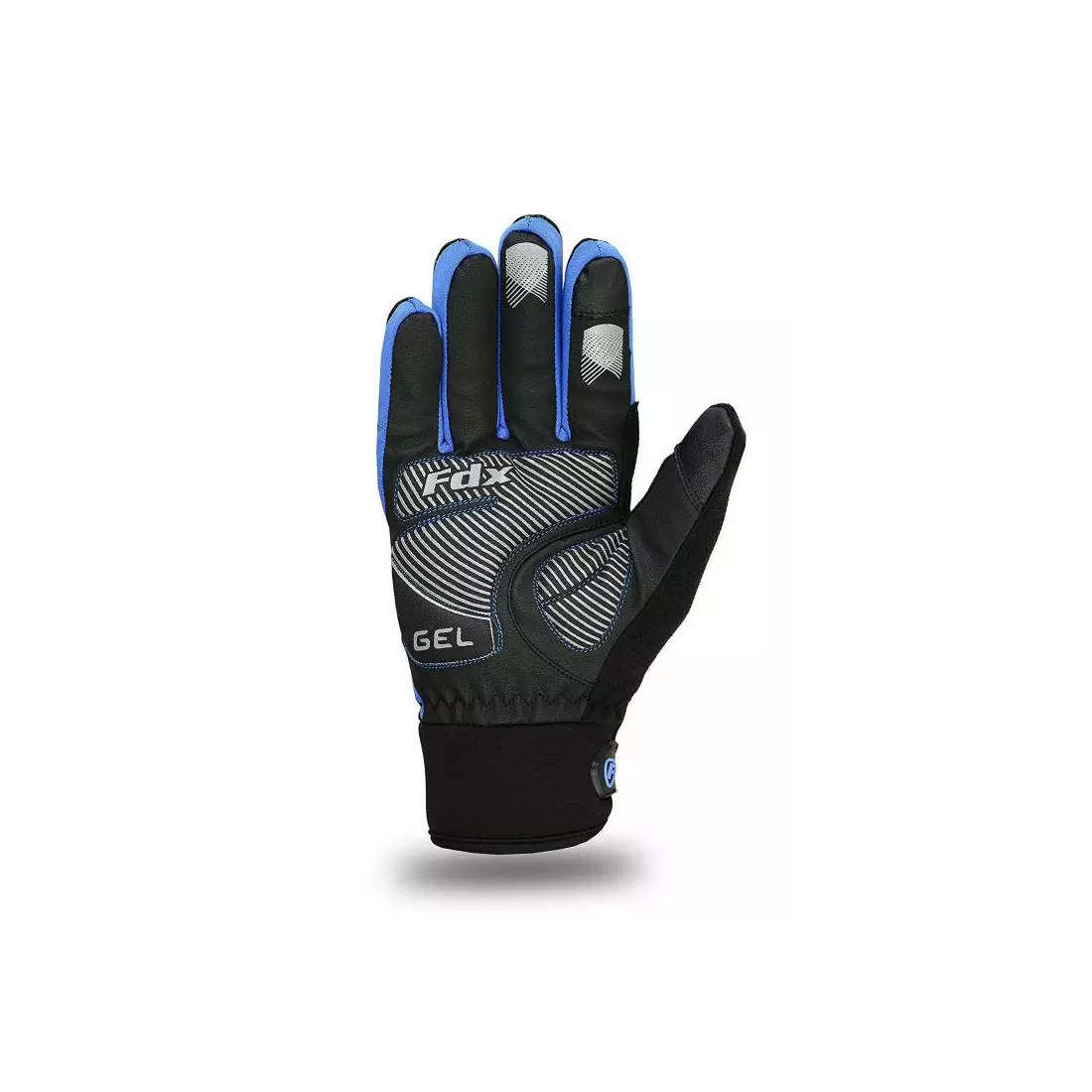 FDX 1901 Full Finger zimní cyklistické rukavice Černá a modrá