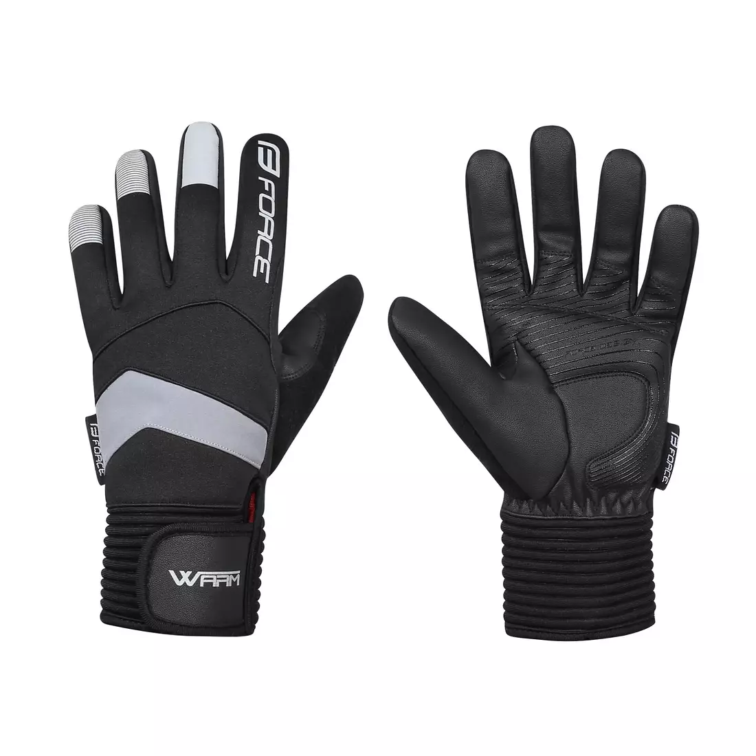 FORCE WARM zimní cyklistické / lyžařské rukavice black 90458