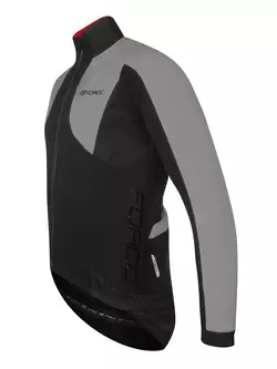 FORCE X100 zimní cyklistická bunda černá a šedá 899861