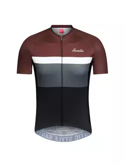 Pánský cyklistický dres SANTIC QM9C02138J, vínový a černý