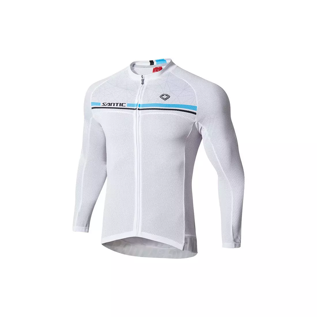 Pánský cyklistický dres SANTIC s dlouhým rukávem, bílý WM7C01079W