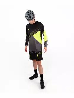 ROGELLI ADVENTURE pánský cyklistický dres MTB s dlouhými rukávy černo-šedo-fluorovaný 060.110