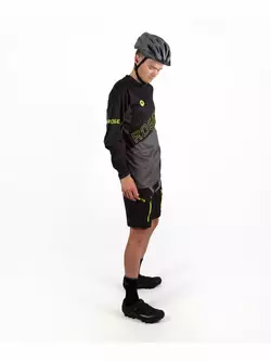 ROGELLI ADVENTURE pánský cyklistický dres MTB s dlouhými rukávy černo-šedo-fluorovaný 060.110