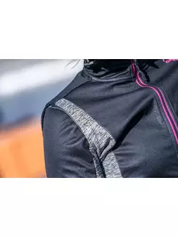 Rogelli BLISS zimní dámská cyklistická bunda černo-šedo-růžová 010.310