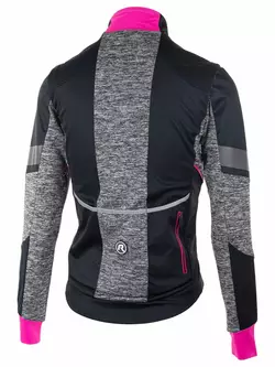 Rogelli BLISS zimní dámská cyklistická bunda černo-šedo-růžová 010.310