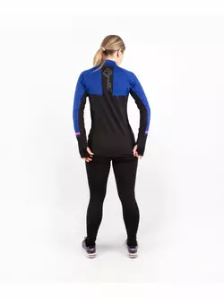 Rogelli COSMIC Dámské běžecké tričko s dlouhým rukávem v černé, modré a růžové barvě 840.666