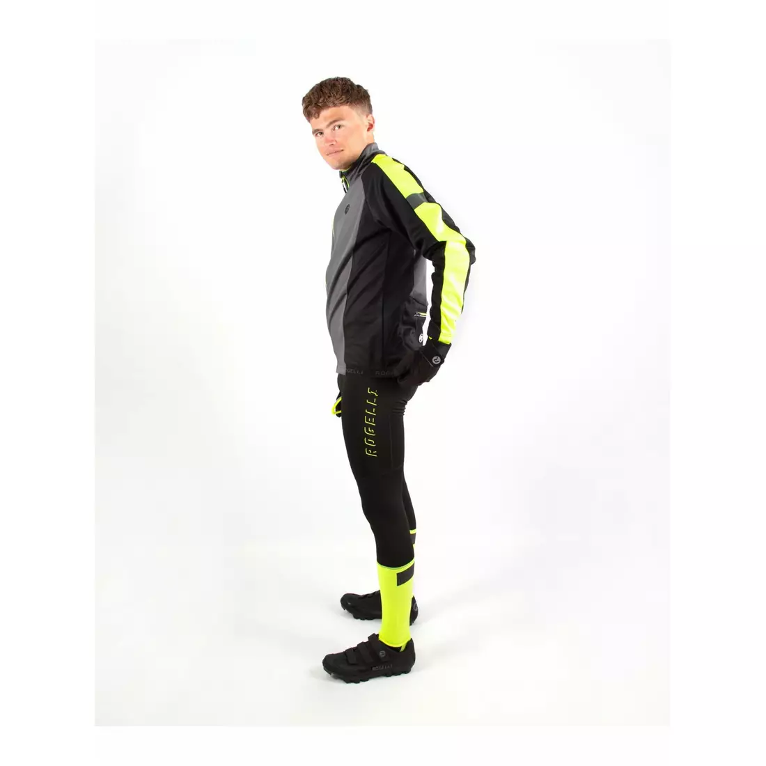 Rogelli IMPACT zateplené kalhoty na kolo černá fluor žlutá 002.063