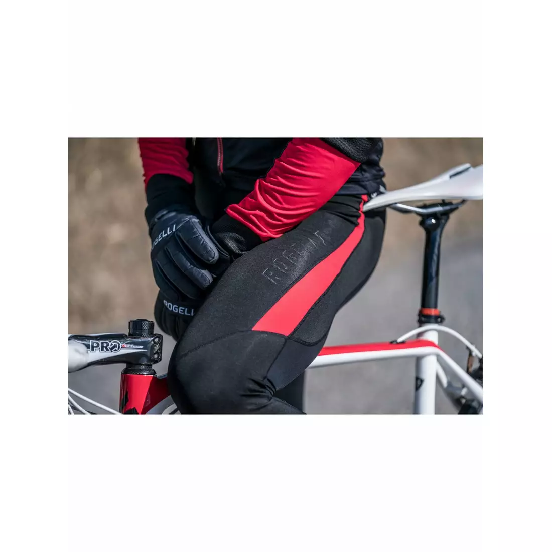 Rogelli STEALTH neizolované cyklistické kalhoty se šlemi, gelová vložka, červená 002.353