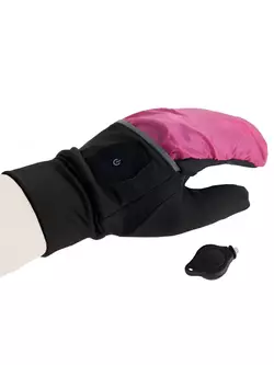 VIKING zimní rukavice, LED, případ VERMONT 140/20/0011/42 růžová a černá