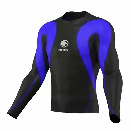 ROXX 20795 Męska koszulka termoaktywna z dł. rękawem czarno-niebieska