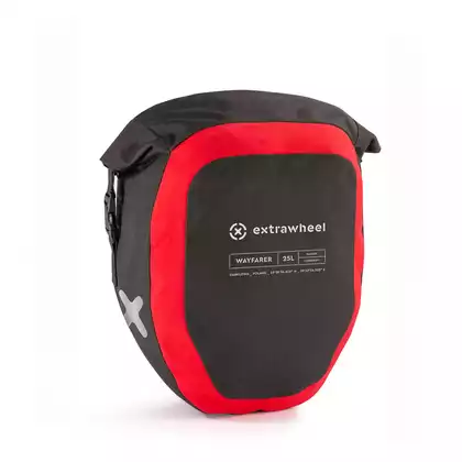 EXTRAWHEEL zadní cyklistické kufry wayfarer black/red 2x25L premium cordura E0048
