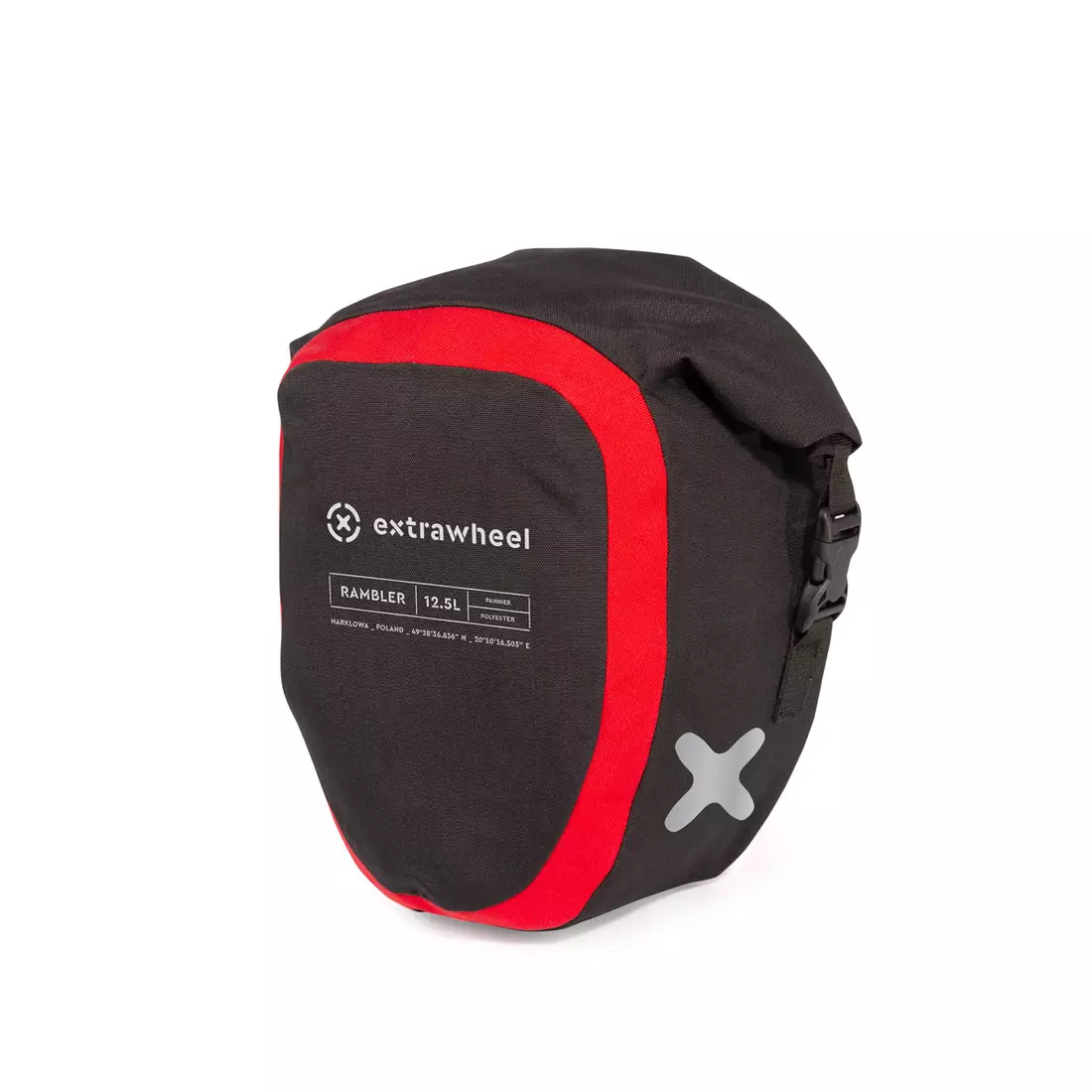 EXTRAWHEEL univerzální cyklistické kufry rambler black/red 2x12,5L polyester E0078