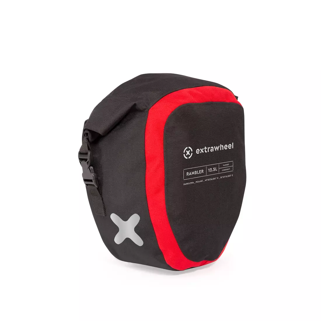 EXTRAWHEEL univerzální cyklistické kufry rambler black/red 2x12,5L premium cordura E0047