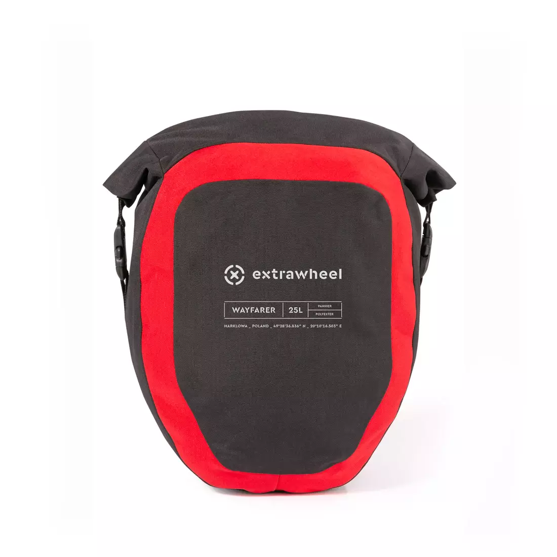 EXTRAWHEEL zadní cyklistické kufry wayfarer black/red 2x25L polyester E0079